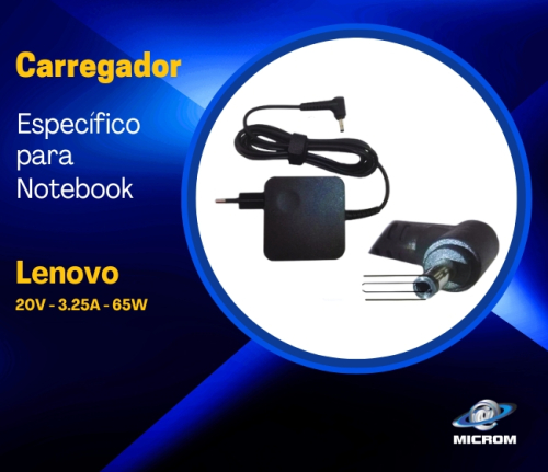 Carregador Lenovo IdeaPad | 20V 2.25A 45W e 20V 3.25A 65W